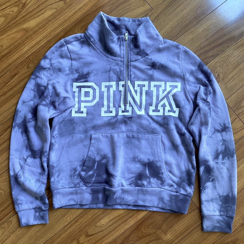 Pink brand multicolor/tie dye quarter zip